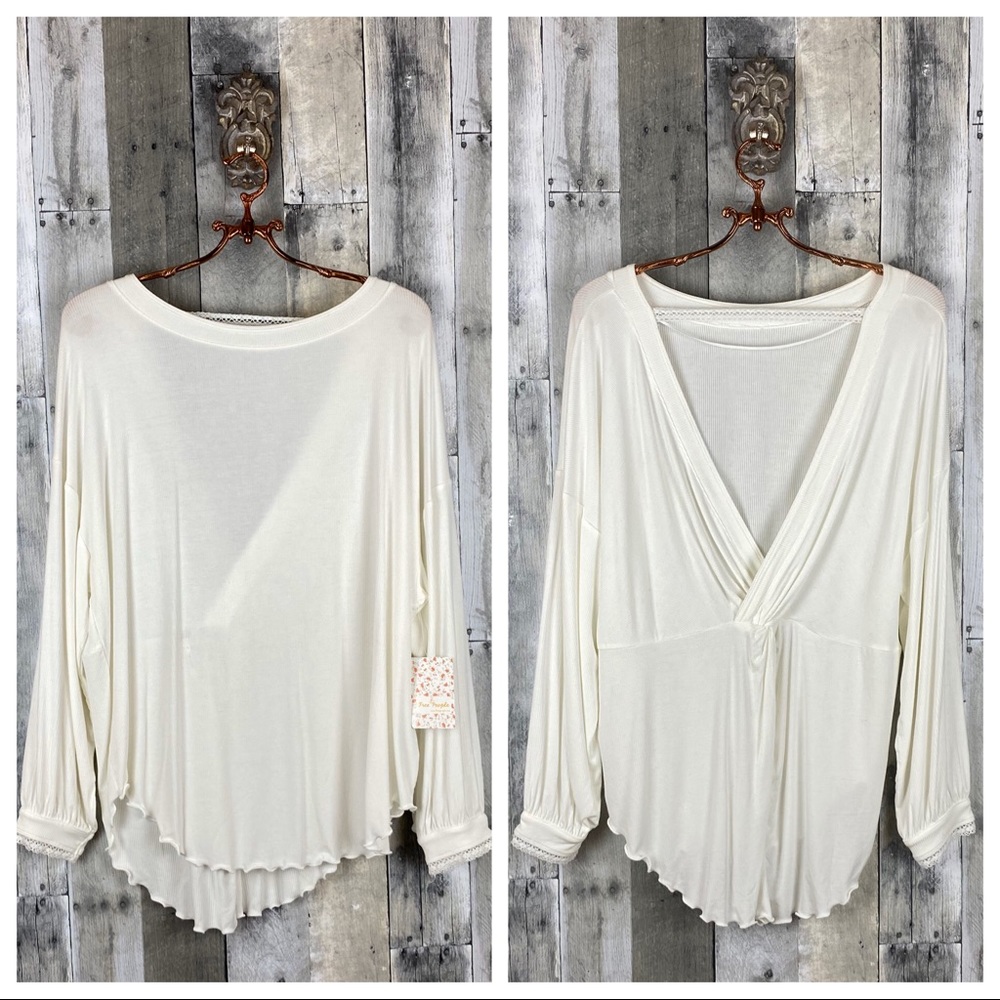 Free People Shimmy Shake Top Ivory Size XS New! - Picture 3 of 8
